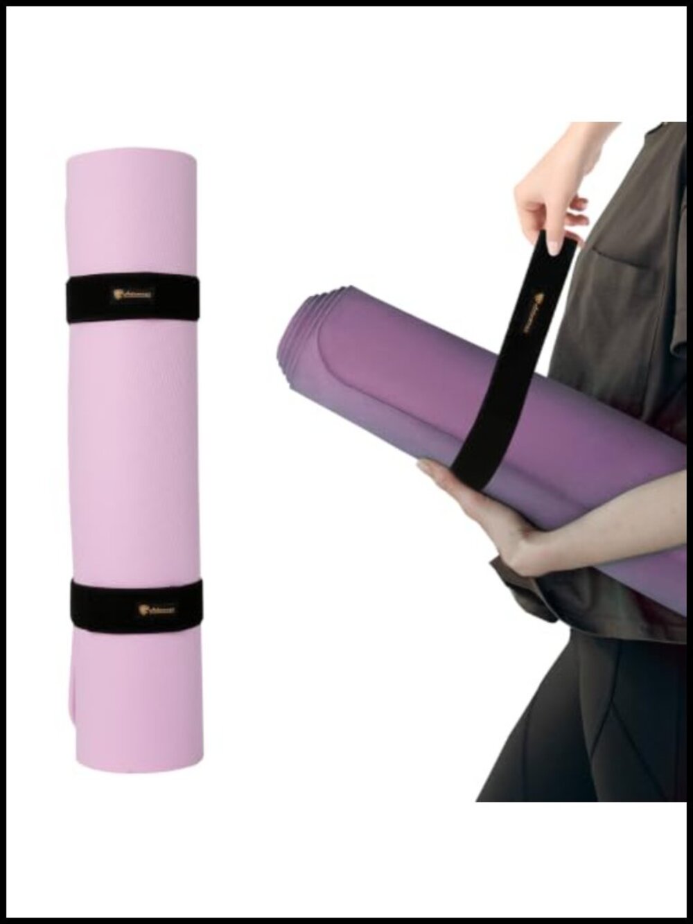 Yoga Mat Strap Nylon Elastic Hook Loop Cinch Band Wrap Organizer 20in